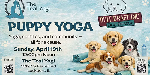 Puppy Yoga with The Teal Yogi & Ruff Draft Inc
