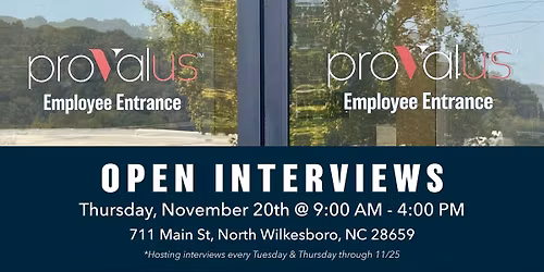 OPEN INTERVIEWS in North Wilkesboro, NC