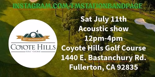 FM Station (Gone Acoustic) for a afternoon show at Coyote Hills Golf Course, Fullerton