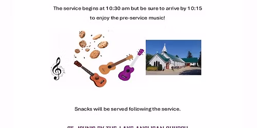 Sunday Worship Service joined by guests, The Bluewater Lambton Ukulele Ensemble