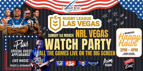 NRL Vegas Watch Party at Cardiff RSL - With Spudd Carroll