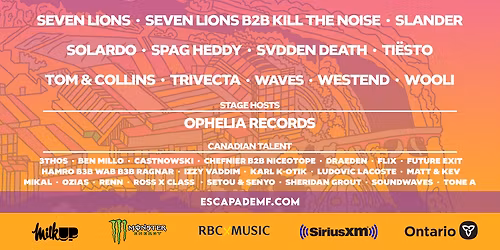 Bud Light Escapade Music Festival - 3 Day Pass at RA Centre