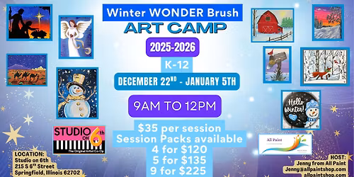 Winter WONDER Brush Art Camp 2025-2026 @ Studio on 6th