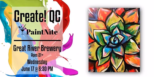 Paint Nite at Great River Brewery: Succulent Splash