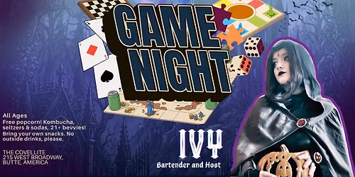 GAME NIGHT! May 28: Join our host Ivy for a series of specially themed game nights through May