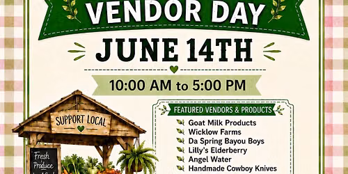 June 14th Community Vendor Day