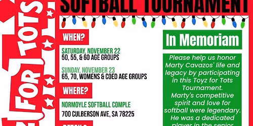8th Annual Toyz 4 Tots Charity Softball Tournament