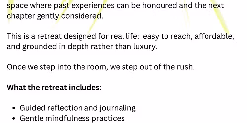 A Gentle Pause: A Reflective Retreat for Senior Women
