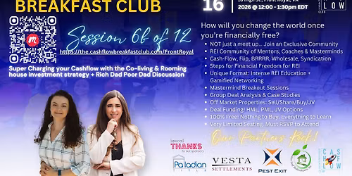 The Cash-Flow Breakfast Club - REI Education & Networking event - Front Royal VA
