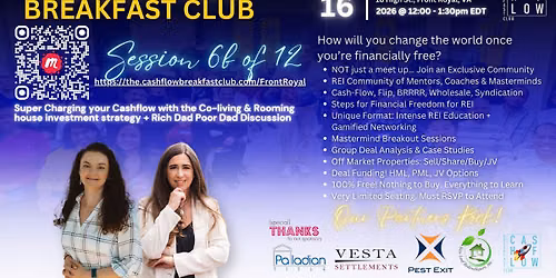 The Cash-Flow Breakfast Club - REI Education & Networking event - Front Royal VA