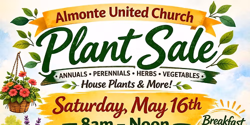 Plant Sale May 16th Almonte United Church