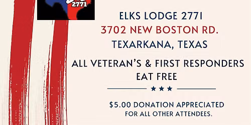 FREE VET'S & FIRST RESPONDERS BREAKFAST at ELKS 2771
