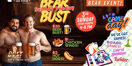 Sunday Funday Bear Bust & Board Games at Dust!