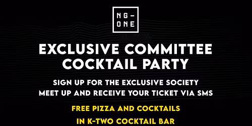 Exclusive committee cocktail party for uni societys - sign up for a ticket via sms