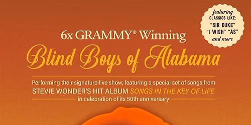 Blind Boys of Alabama: Tribute to Songs in the Key of Life at Cultural Arts Center - Montgomery College