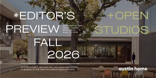 Editor\u2019s Preview for 2026 Fall Issue + OPEN STUDIOS