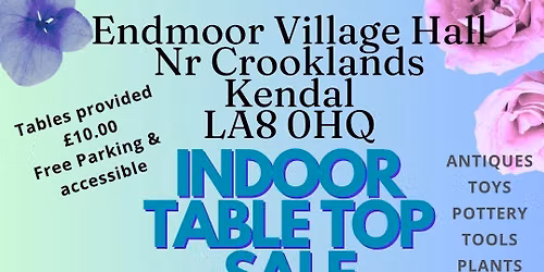 Indoor Car Boot Sale Endmoor Village Hall