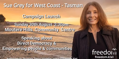 Sue Grey for West Coast -Tasman Campaign Launch