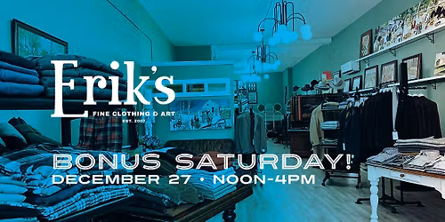 Bonus Holiday Shopping Saturday