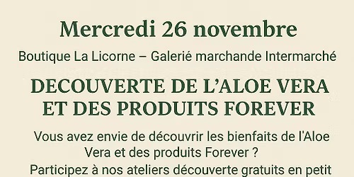 Atelier d\u00e9couverte produit forever