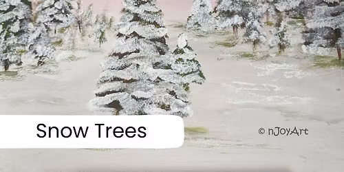 nJoyArt PAINT & PROSECCO at Dunchurch Social Club - Snow Trees