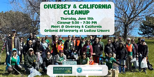 Diversey and California Cleanup with Cleanup Club + Afterparty!