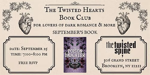 The Twisted Hearts Book Club - THE POISON DAUGHTER by Sheila Masterson