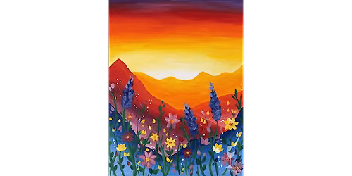 Mountain Wildflowers at Sunset - Paint and Sip in Houston | Classpop!\u2122