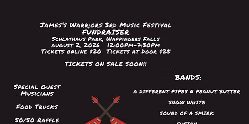 James’s Warr;ors 3rd No One Rocks Alone Music Festival Fundraiser