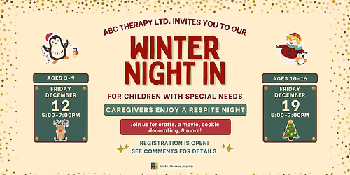 ABC Therapy Winter Night In (Ages 10-16) - Free