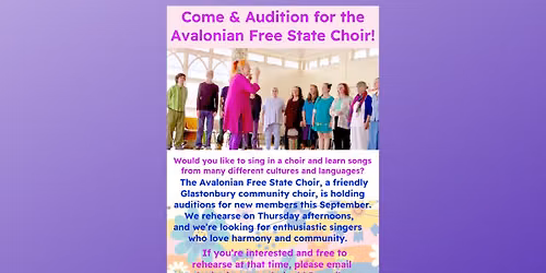 Audition for The Avalonian Free State Choir