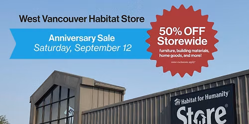West Vancouver Habitat Store Anniversary Sale