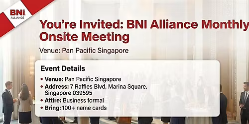 BNI Alliance Monthly Onsite  Meeting