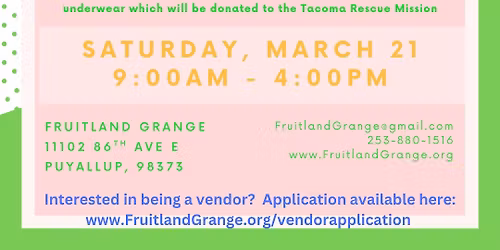 Spring Craft & Gift Sale at the Fruitland Grange