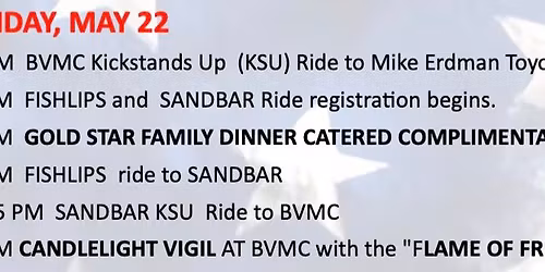 Ride For Freedom Registration and Gold Star Dinner Ride