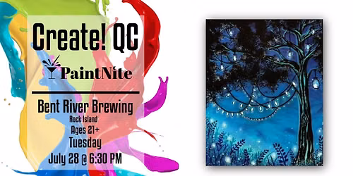 Paint Nite at Bent River Brewing Company Uncommon Room: Tree Light