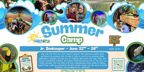 Jr. Zookeeper Summer Camp - June 22-26