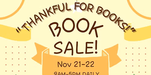 "Thankful for Books" Sale