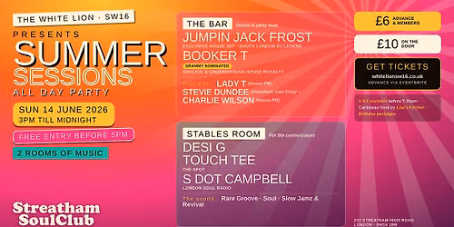 Summer Sessions All Day Party with Jumpin' Jack Frost, Booker T & more!