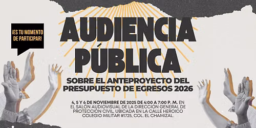 Audiencia P\u00fablica sobre el anteproyecto de presupuesto 2026