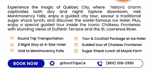 3-Day Quebec City Ice Hotel & Winter Tour