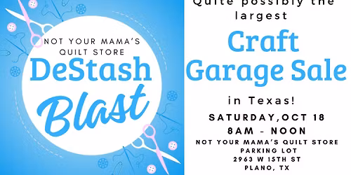 Craft Garage Sale" DeStash Blast 