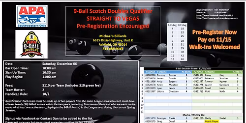 9 Ball Scotch Doubles Qualifier