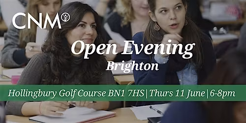CNM Brighton- Free Open Evening - Thursday 11 June 2026