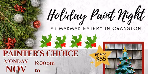 Holiday Paint Night at Makmak Eatery in Cranston