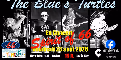 Concert Blues-Rock "The Blue's Turtles". Tempo Festival. Entrée libre.