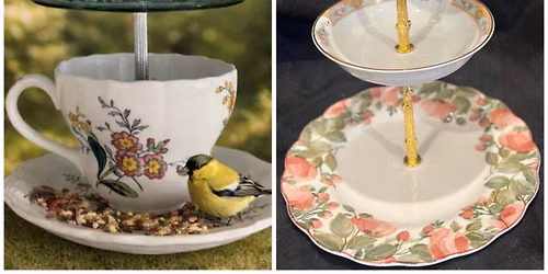 Come and Go Vintage Dish Tiered Bird Feeder or Tray Class  $45  6- 16 -26  6:00-8:00