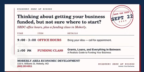 Funding Class and SBDC office hours