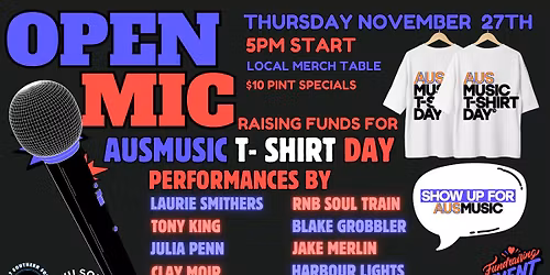 AusMusic T-Shirt Day Fundraiser at Wilson's | Wear | Donate | Share