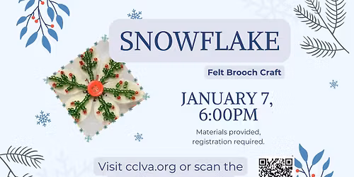 Snowflake Felt Brooch Craft at the Library